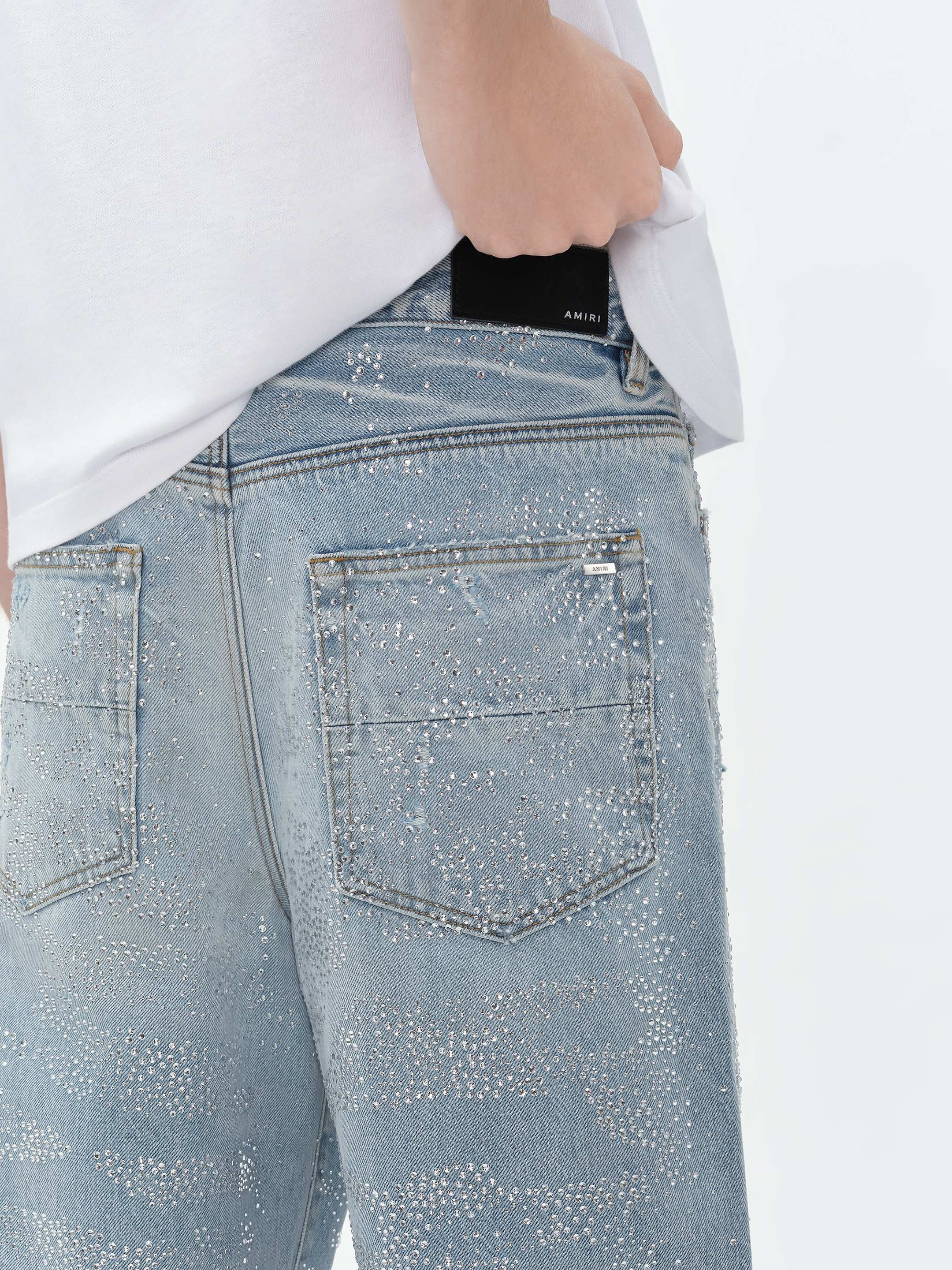 CRYSTAL EMBELLISHED REPAIRED BAGGY JEAN - 7