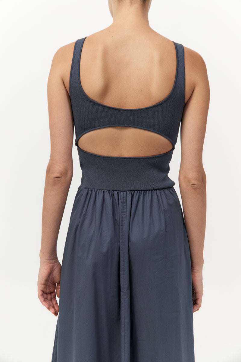 Bateau Cut Out Dress - Graphite - 7