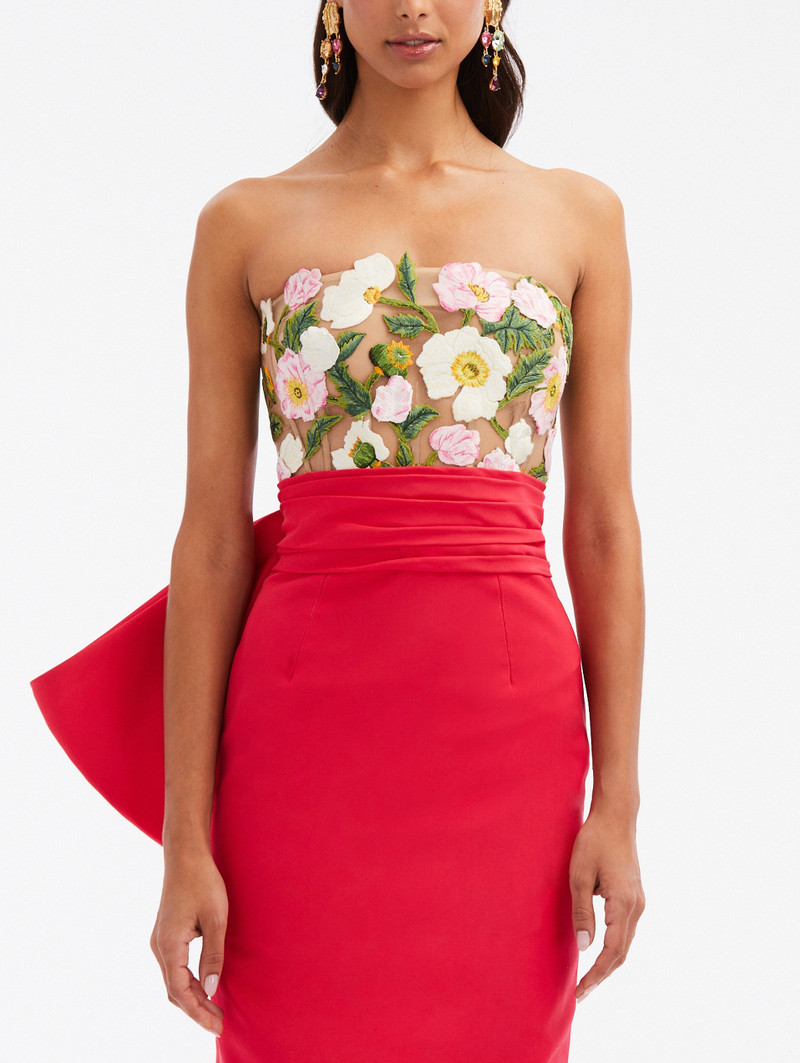 PAINTED POPPIES THREADWORK FAILLE GOWN 4