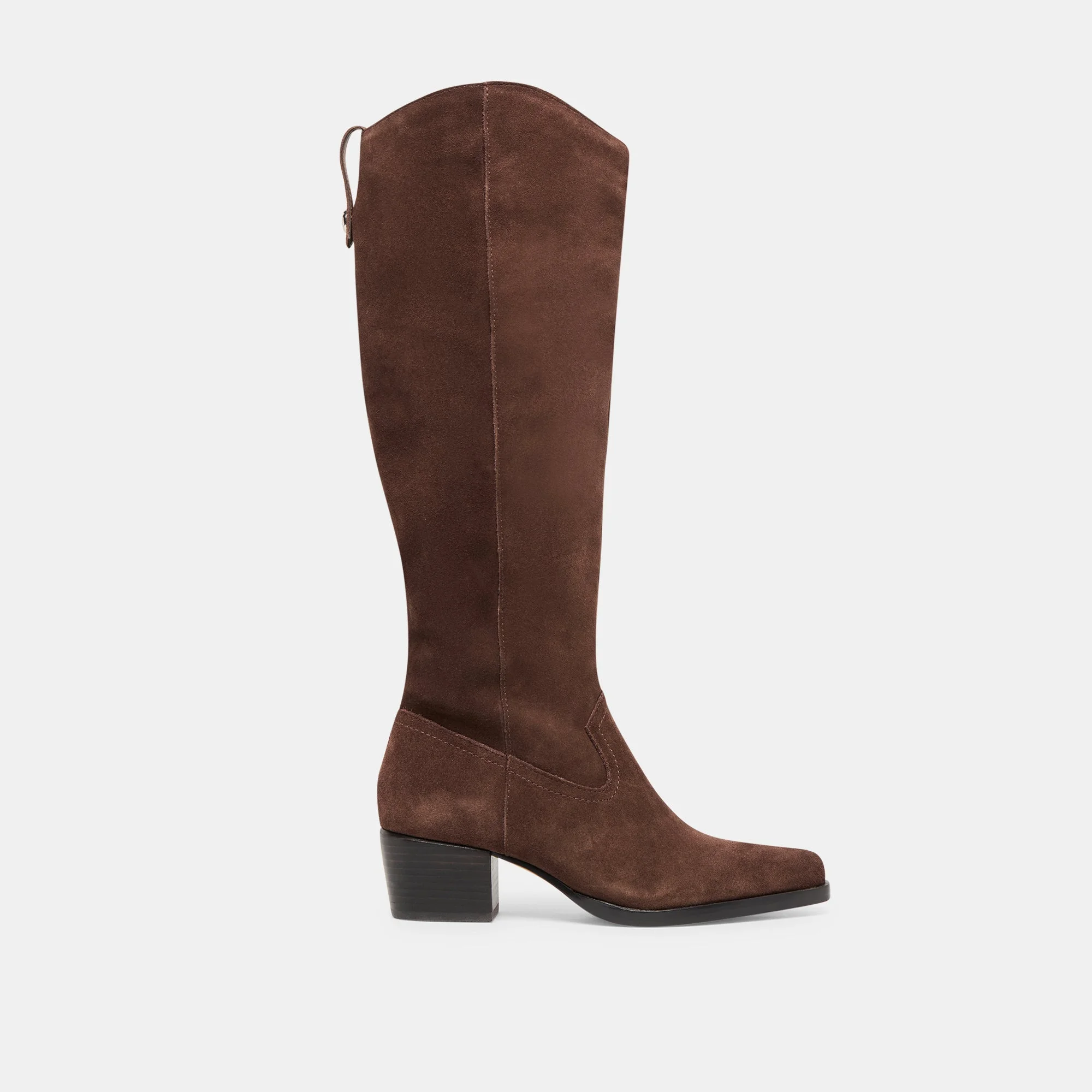 VIRONA H2O WIDE CALF BOOTS DK BROWN SUEDE - 1
