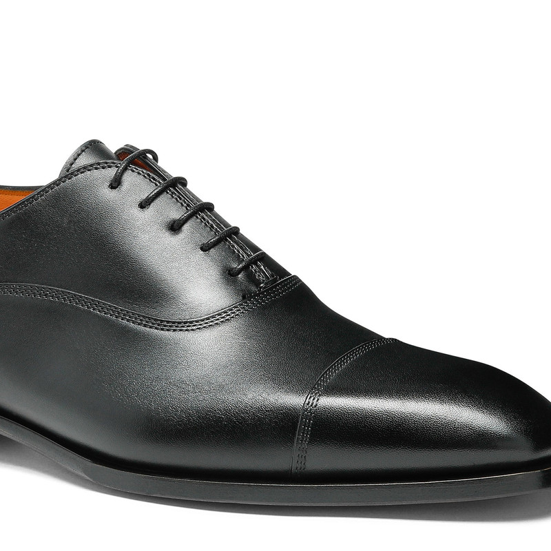 Men's black leather Oxford shoe 6