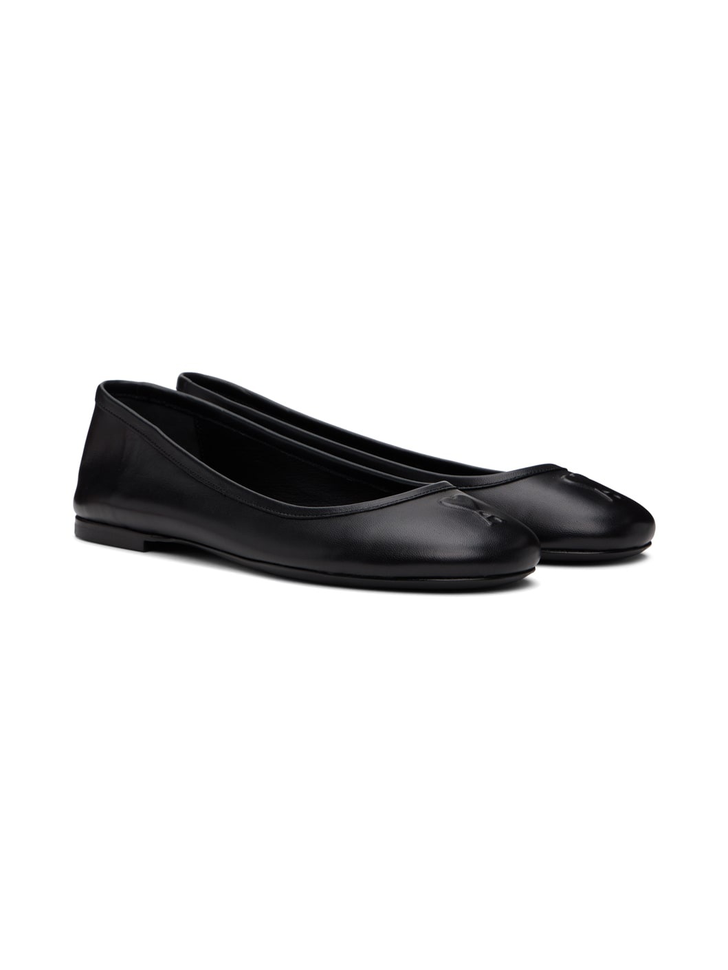 Black Round Toe Ami De Cœur Ballerina Flats - 4