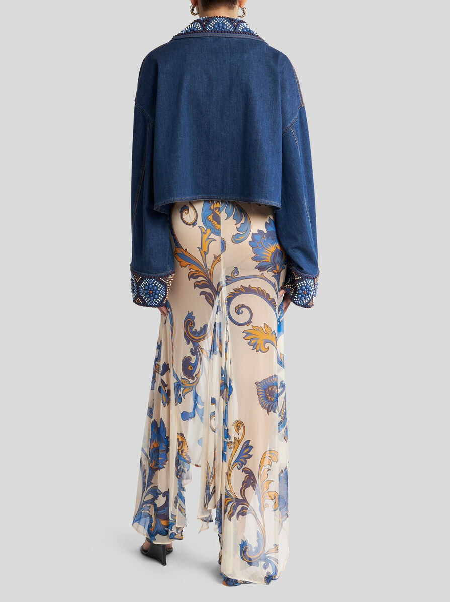 CROPPED JACKET WITH PEARL EMBROIDERY - 4