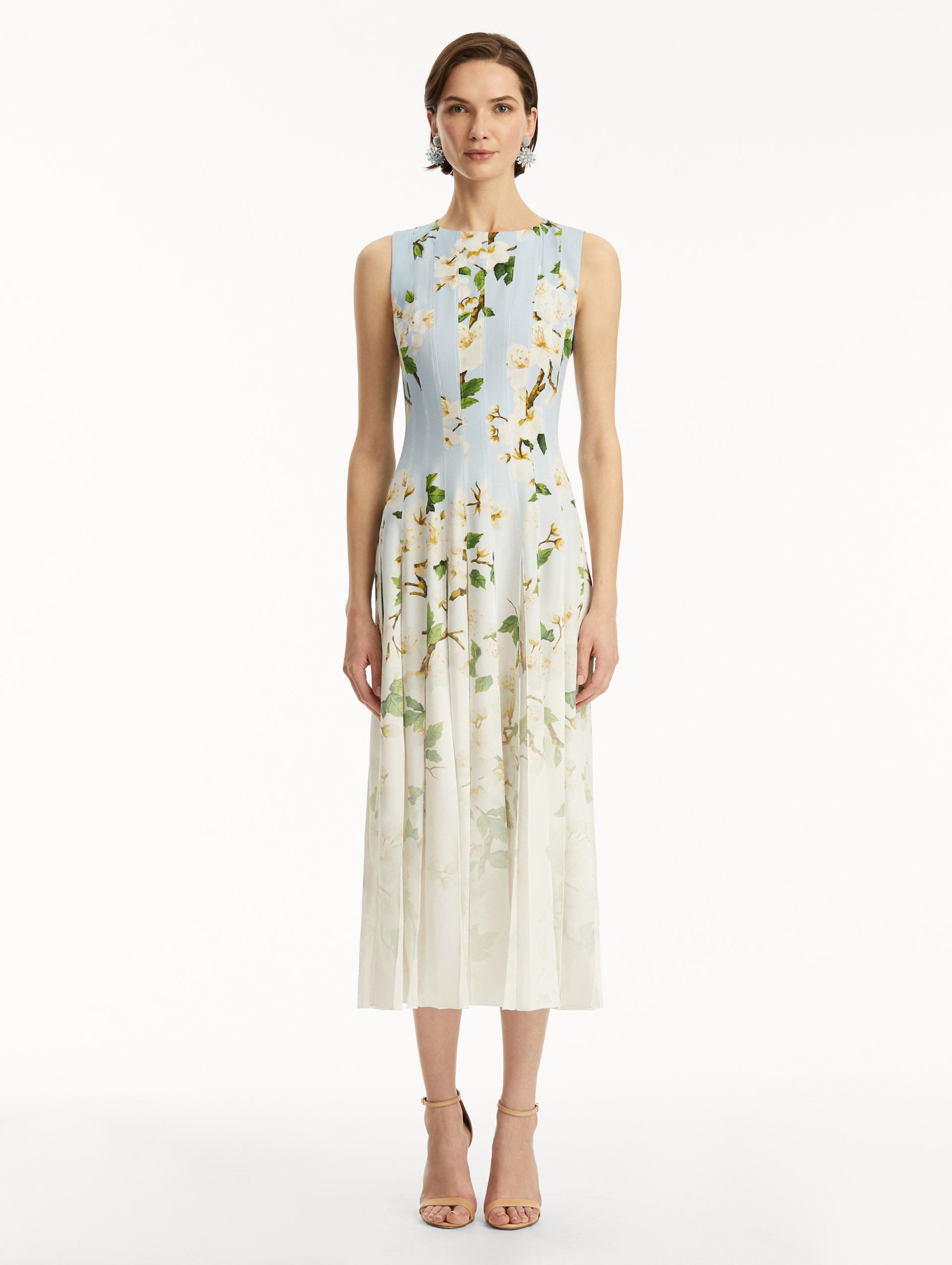 OMBRÉ CHERRY BLOSSOM CADY INSET DRESS - 2