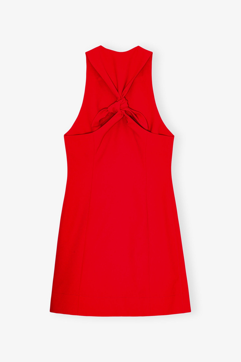 RED TWILL SUITING MINI DRESS 6
