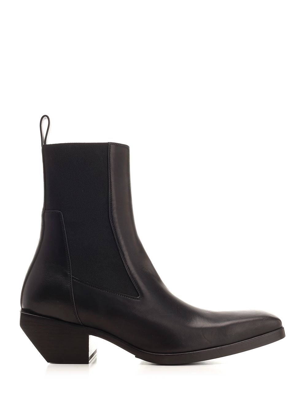 Black Leather Ankle Boots Black - 1