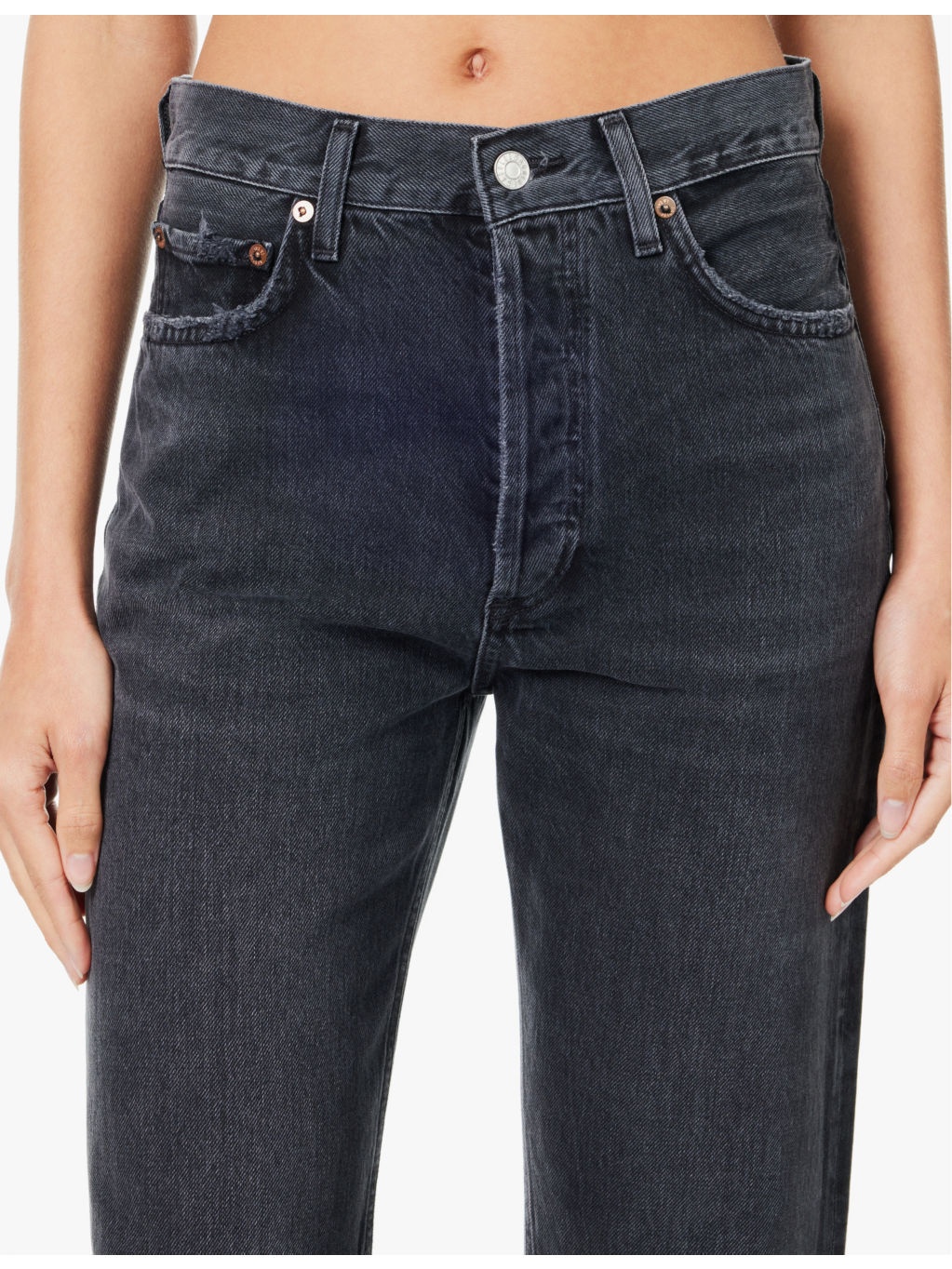 90's Pinch Waist high-rise straight-leg denim jeans - 5