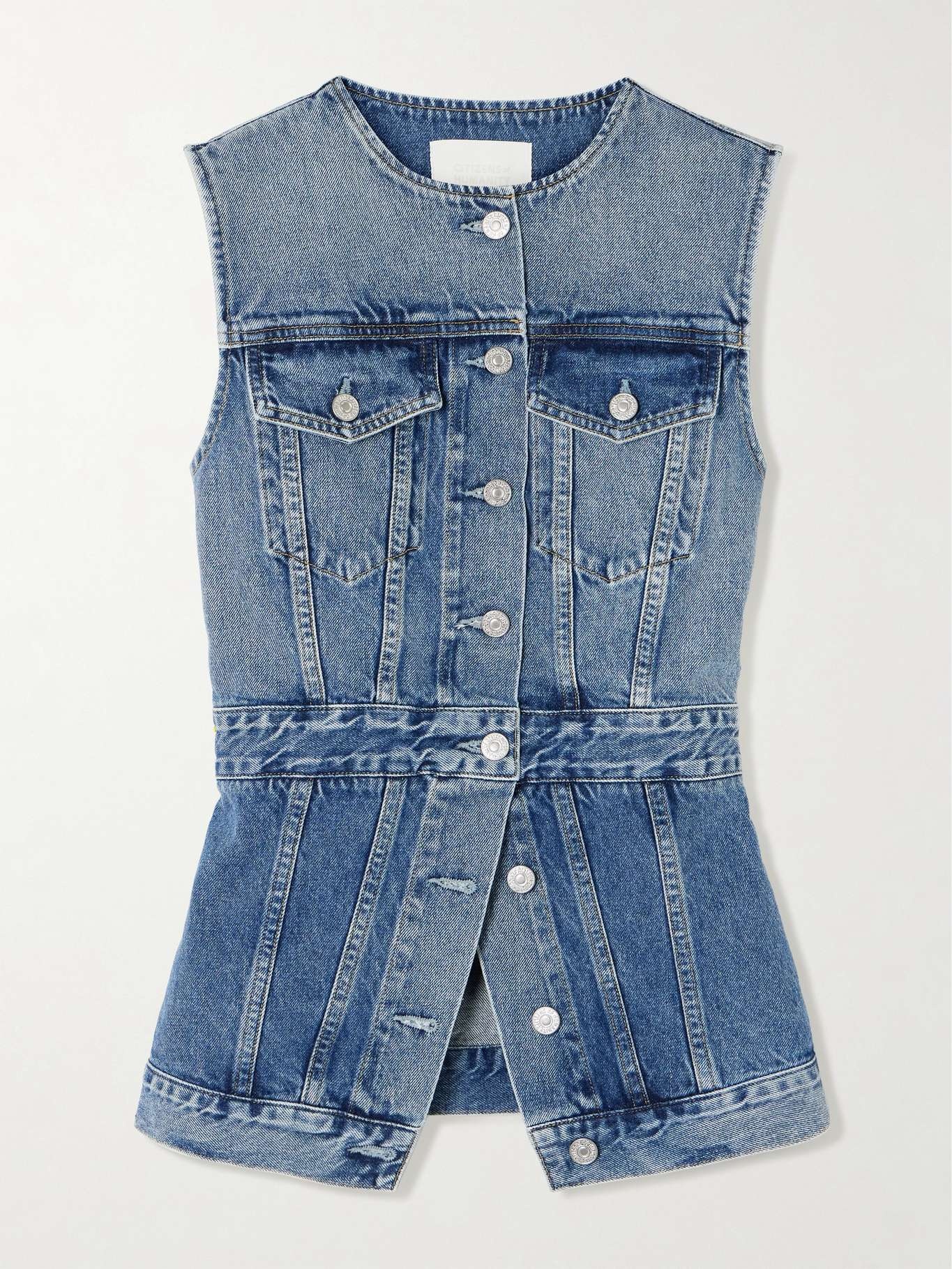 Idalene paneled organic denim vest Mid denim - 1