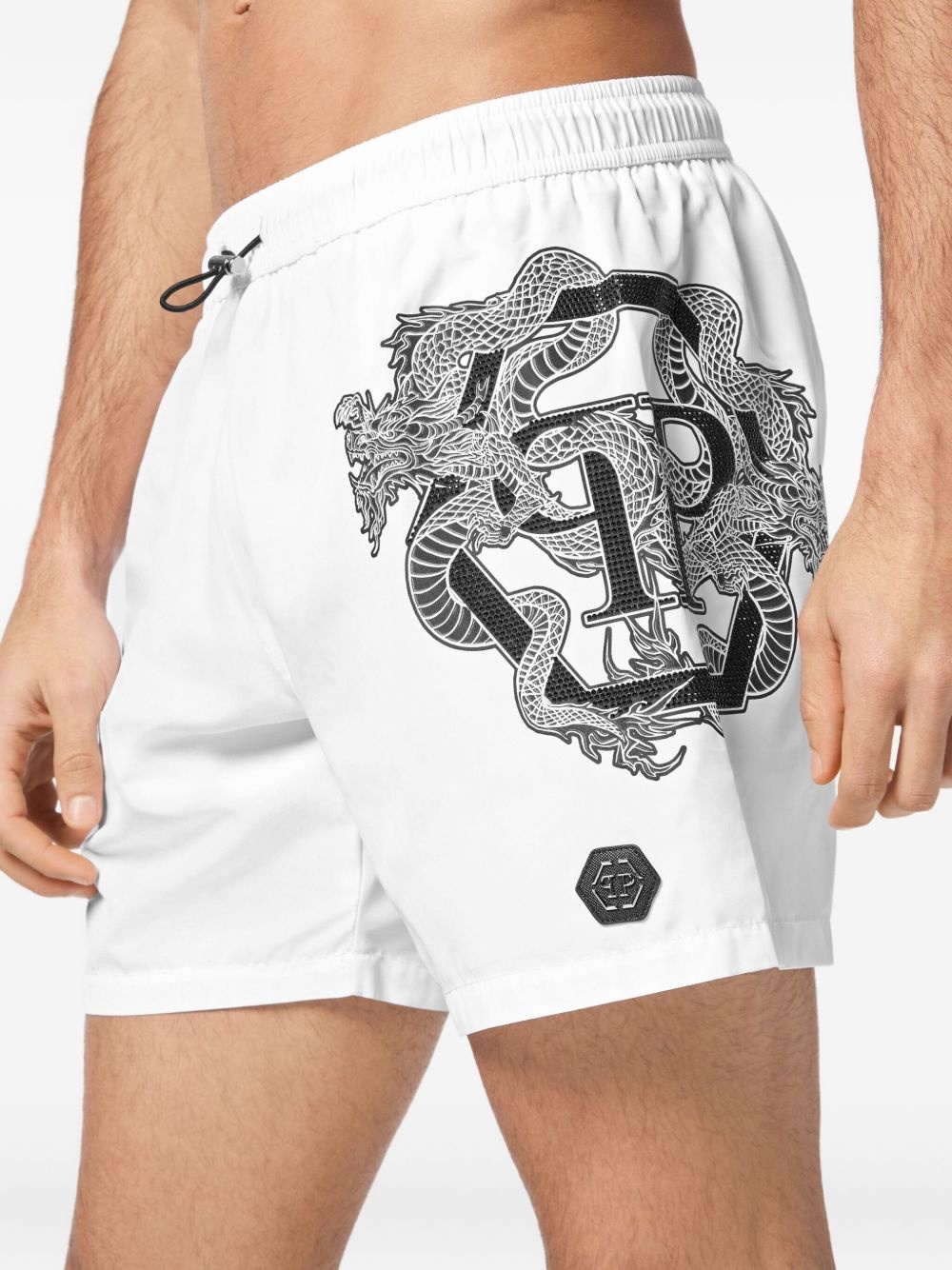 dragon-print swim shorts - 2