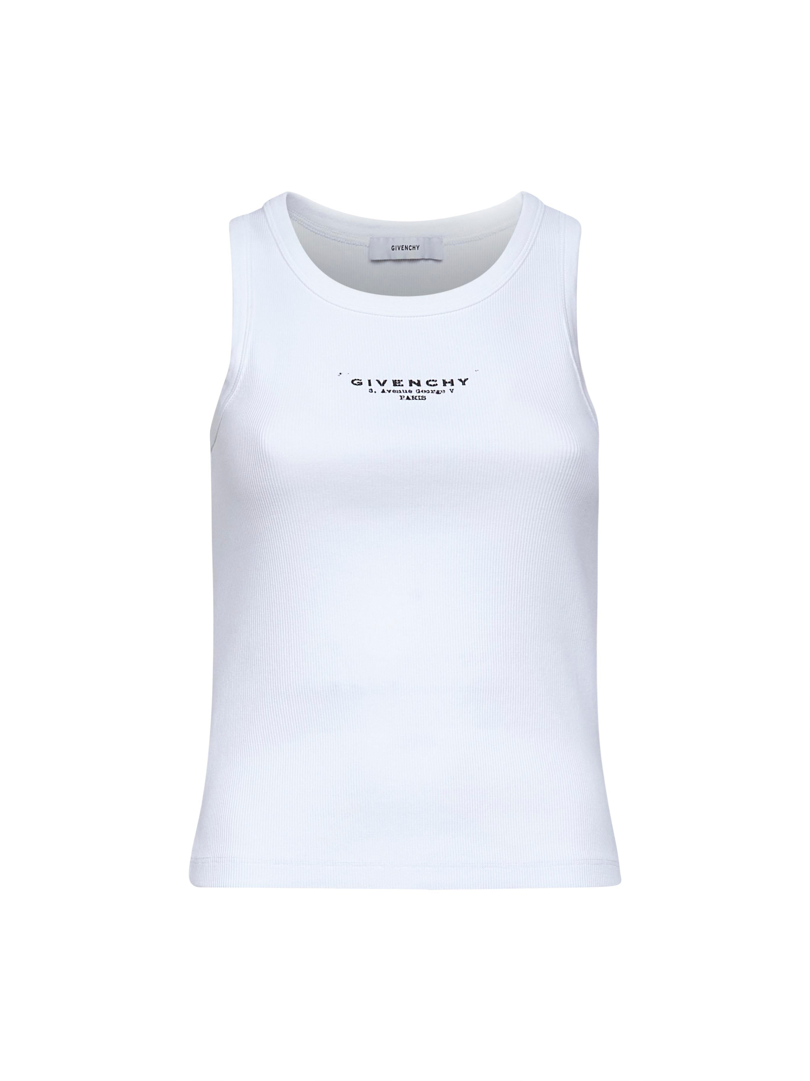 White GIVENCHY Stamp printed cotton tank top - 1