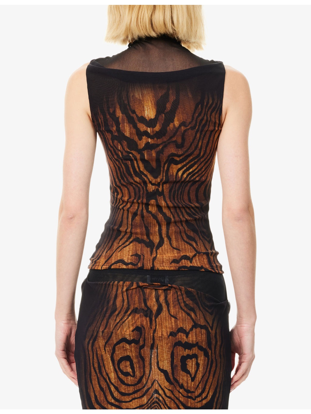 Printed Sleeveless Woven Top - 4