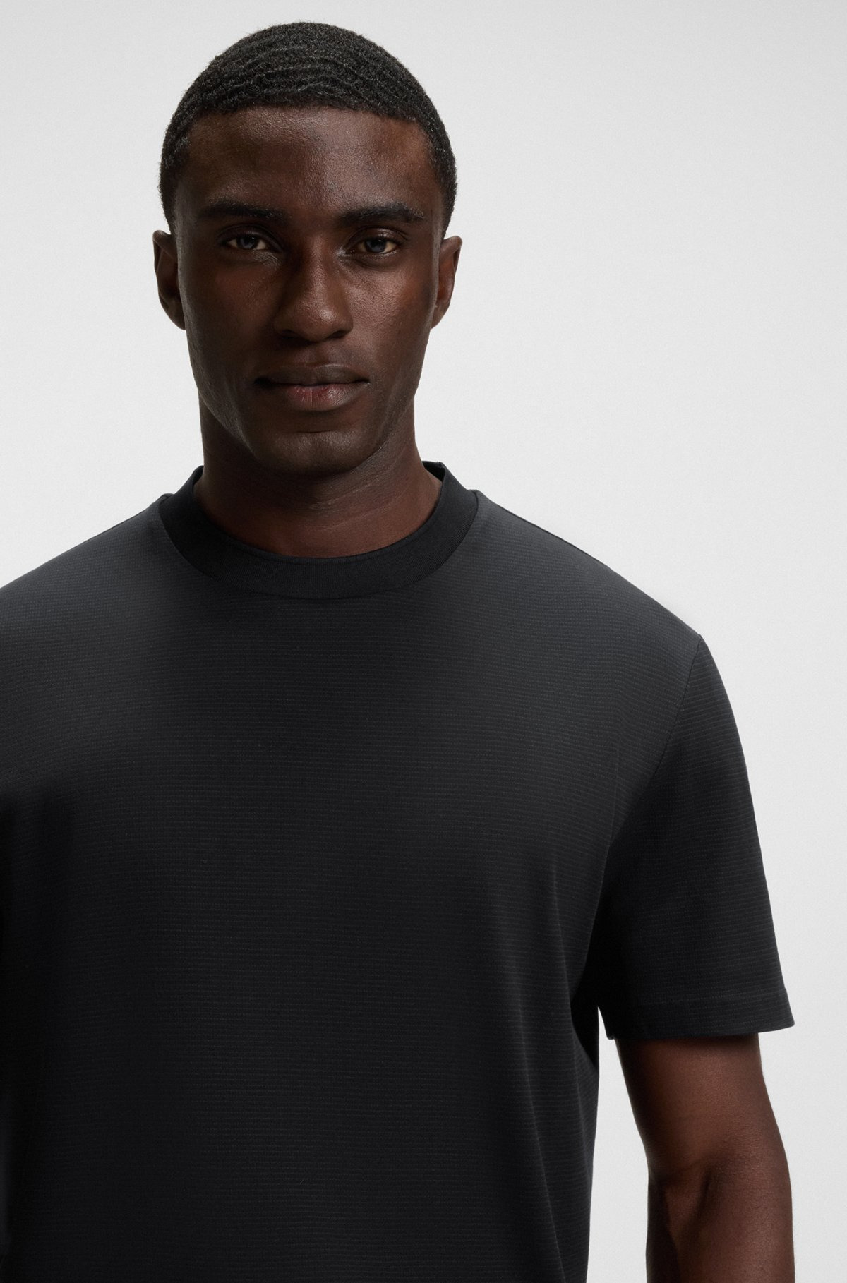 MERCERIZED-COTTON T-SHIRT WITH MICRO PATTERN - 3