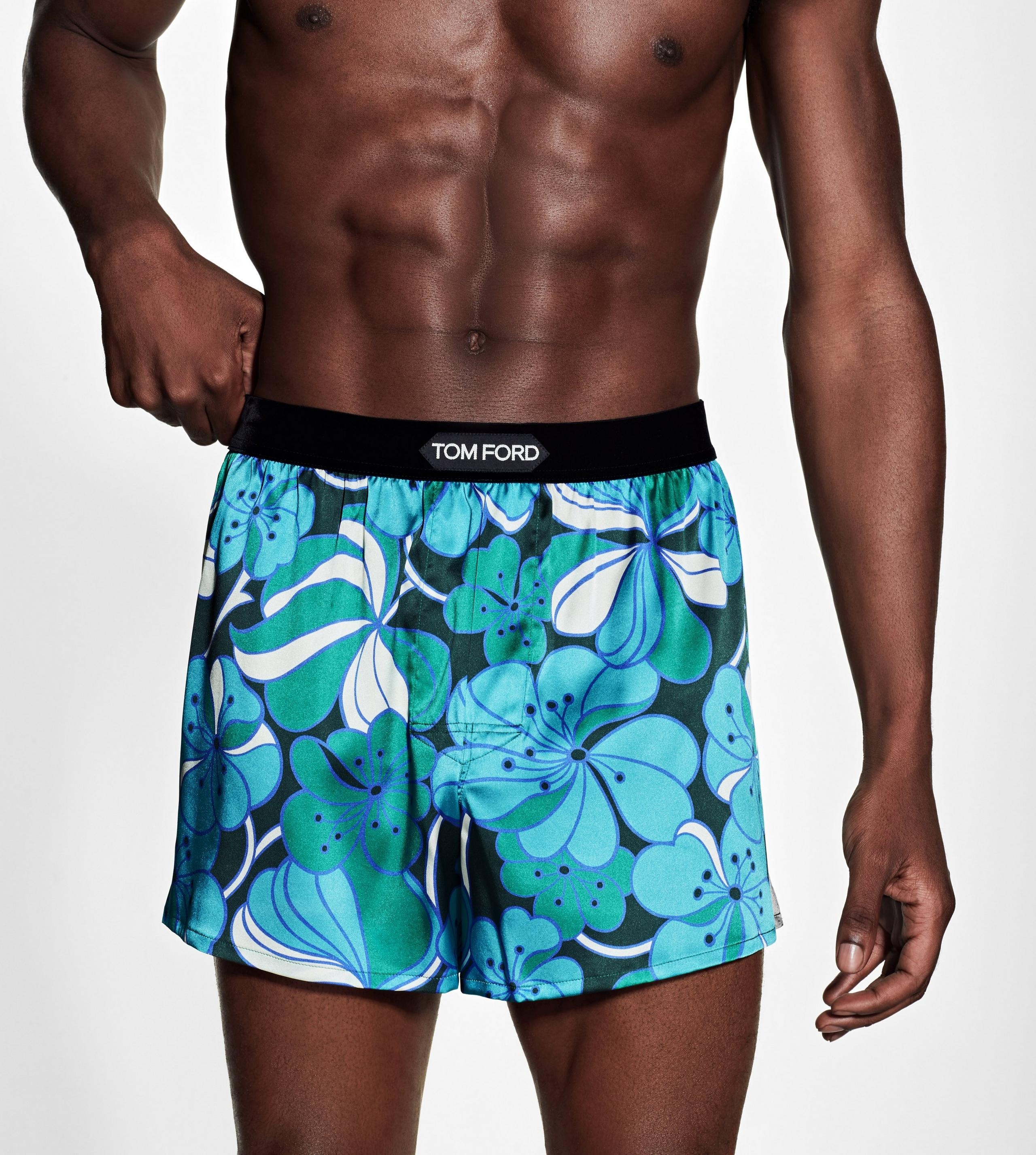 PSYCHEDELIC FLORAL PRINT SILK BOXER - 2