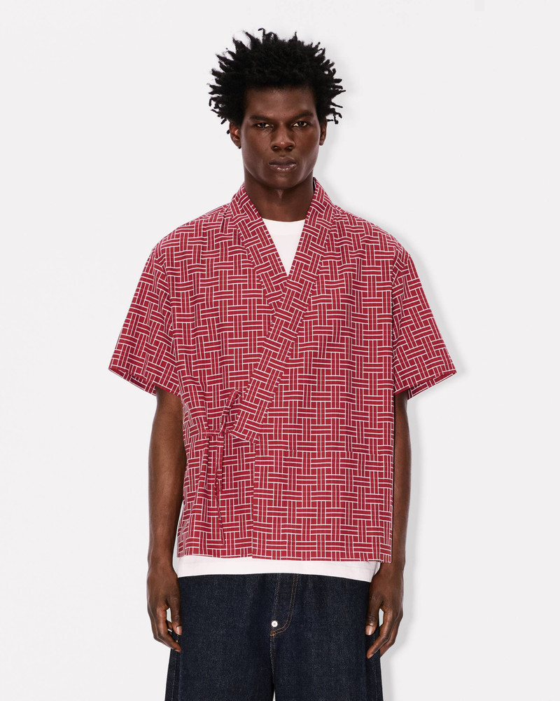 'KENZO Weave' kimono short sleeve shirt in cotton jacquard 3