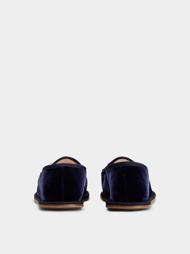 Roger Vivier Babby Viv' Embroidered Rhinestone Buckle Slippers in Velvet outlook