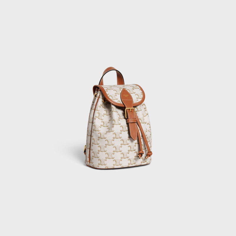 CELINE MINI BACKPACK FOLCO in Triomphe Canvas and calfskin outlook