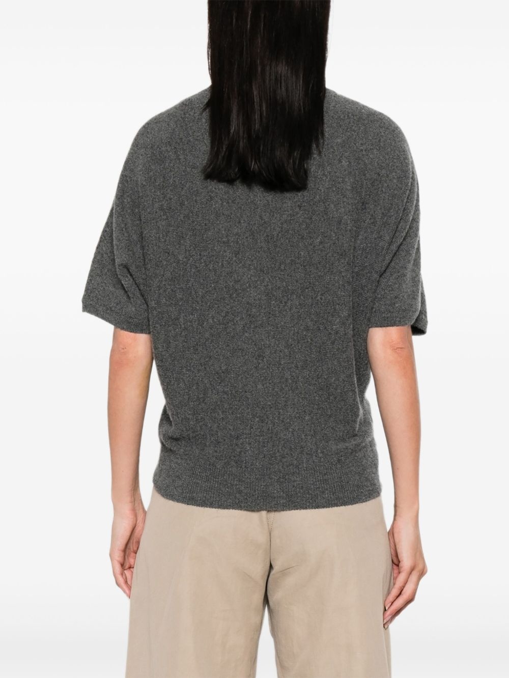 short-sleeve cashmere top - 4