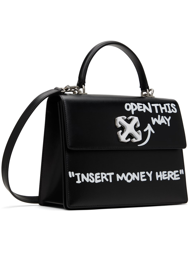 Off-White Black Jitney 2.8 Top Handle Quote Bag outlook