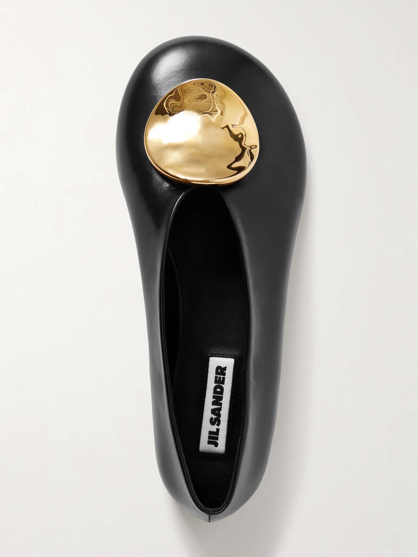 Embellished leather ballet flats Black - 5