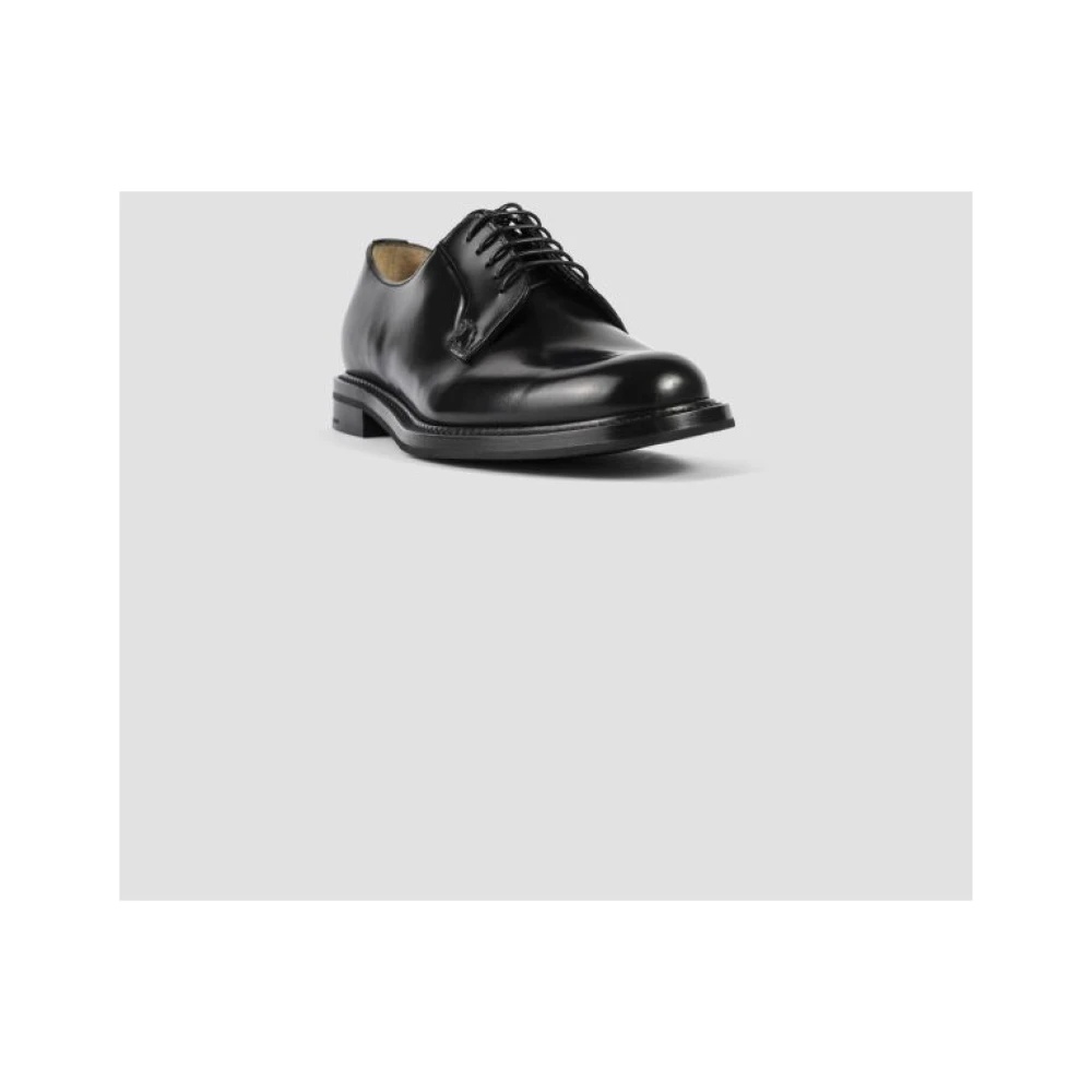 BLACK LEATHER SHANNON DERBIES - 3