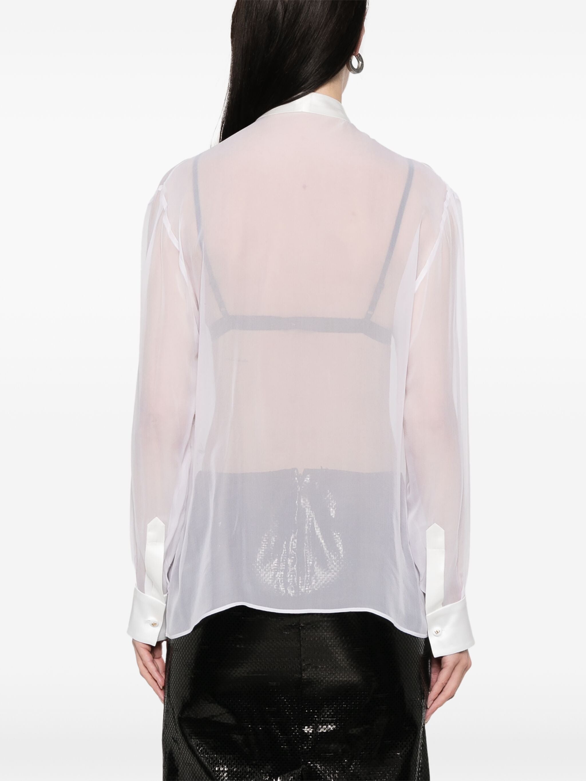 Chiffon Pussy-bow Shirt - 2