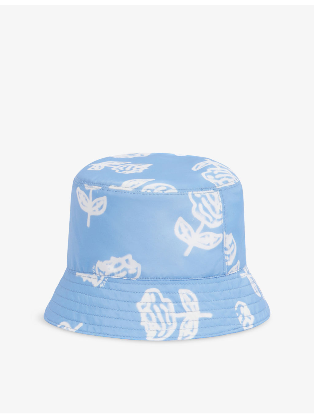 Sprayed Roses-Print Woven Bucket Hat - 3