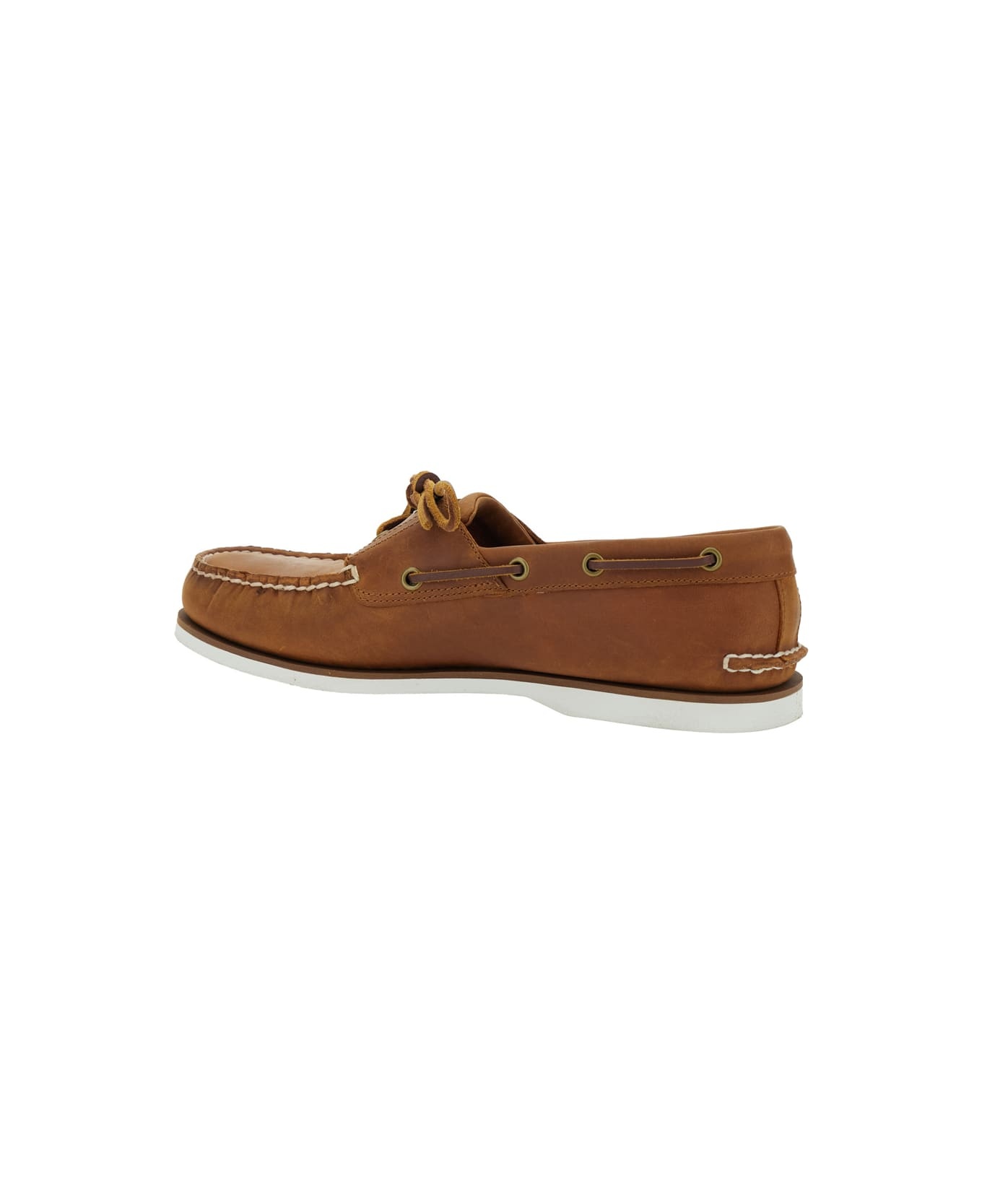 Brown Loafers With Bow Detail On The Front And Embossed Logo On The Side In Leather Man - 3