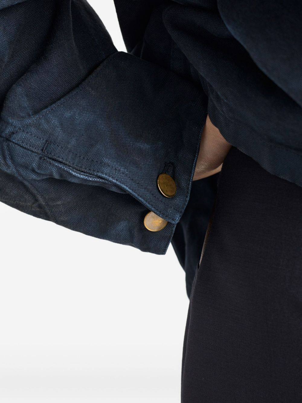 leather-collar button jacket - 4