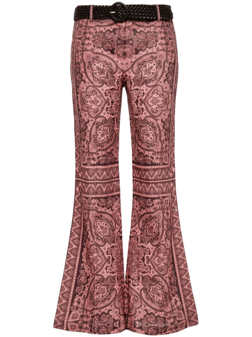 Ottie paisley-print flared trousers - 1