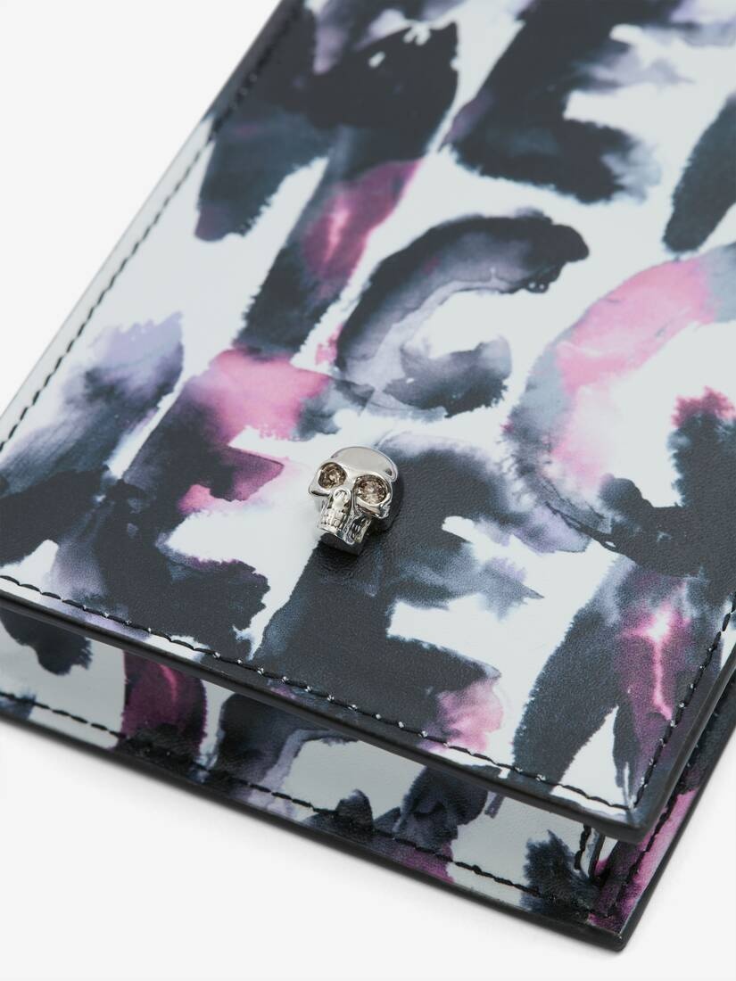 Women's McQueen Graffiti Skull Phone Case With Chain in Multicolor - 4