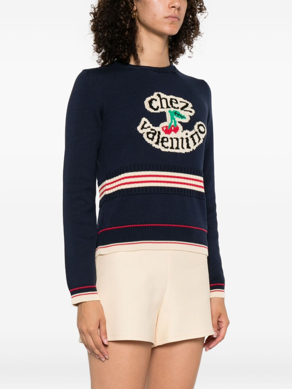 cherry-embellished crew-neck sweater - 3