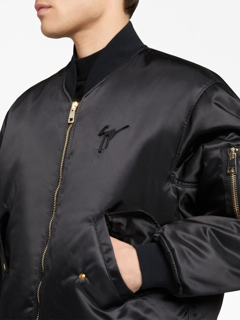 logo-embroidered lightweight bomber jacket - 5