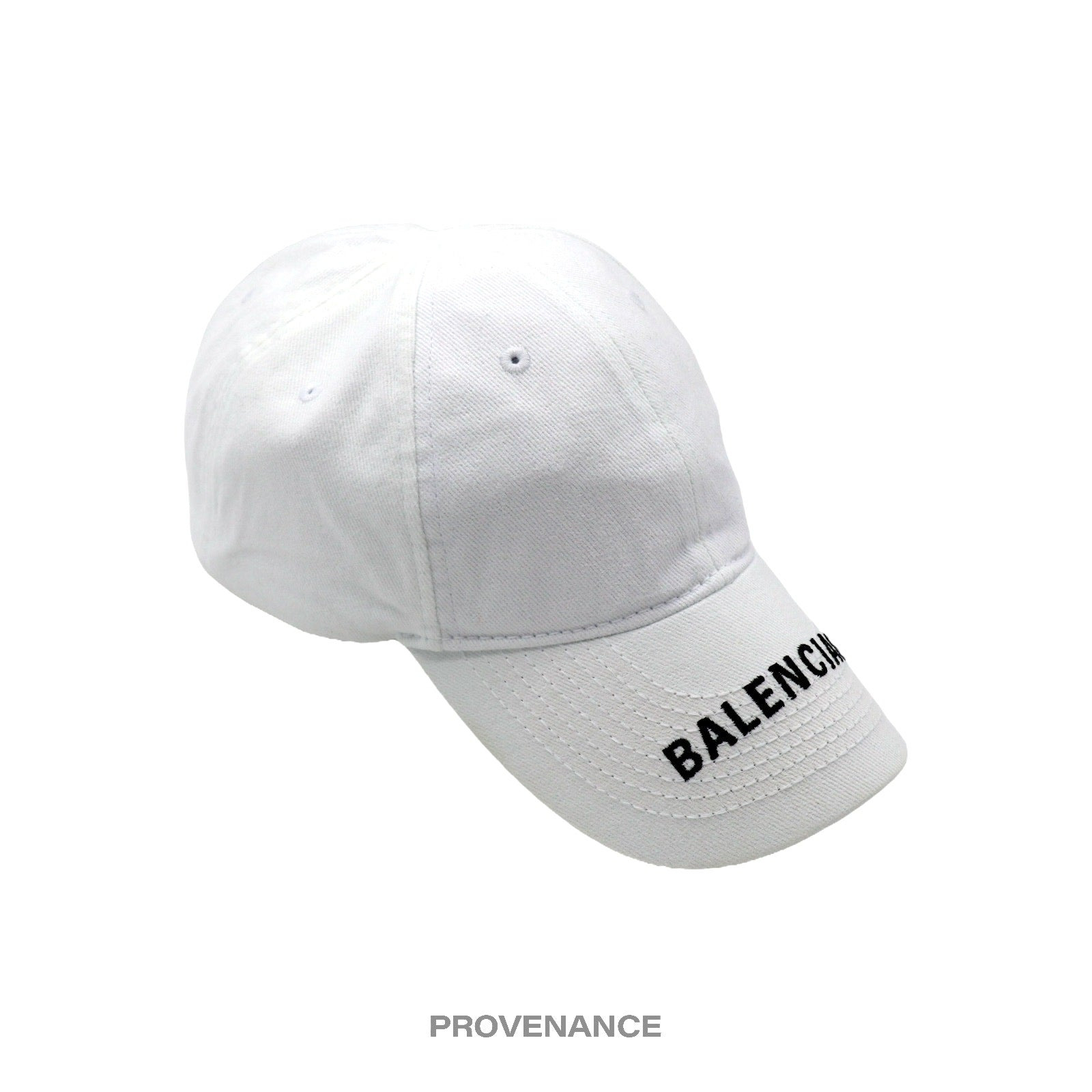 Balenciaga Embroidered Logo Cap Hat - White - 3