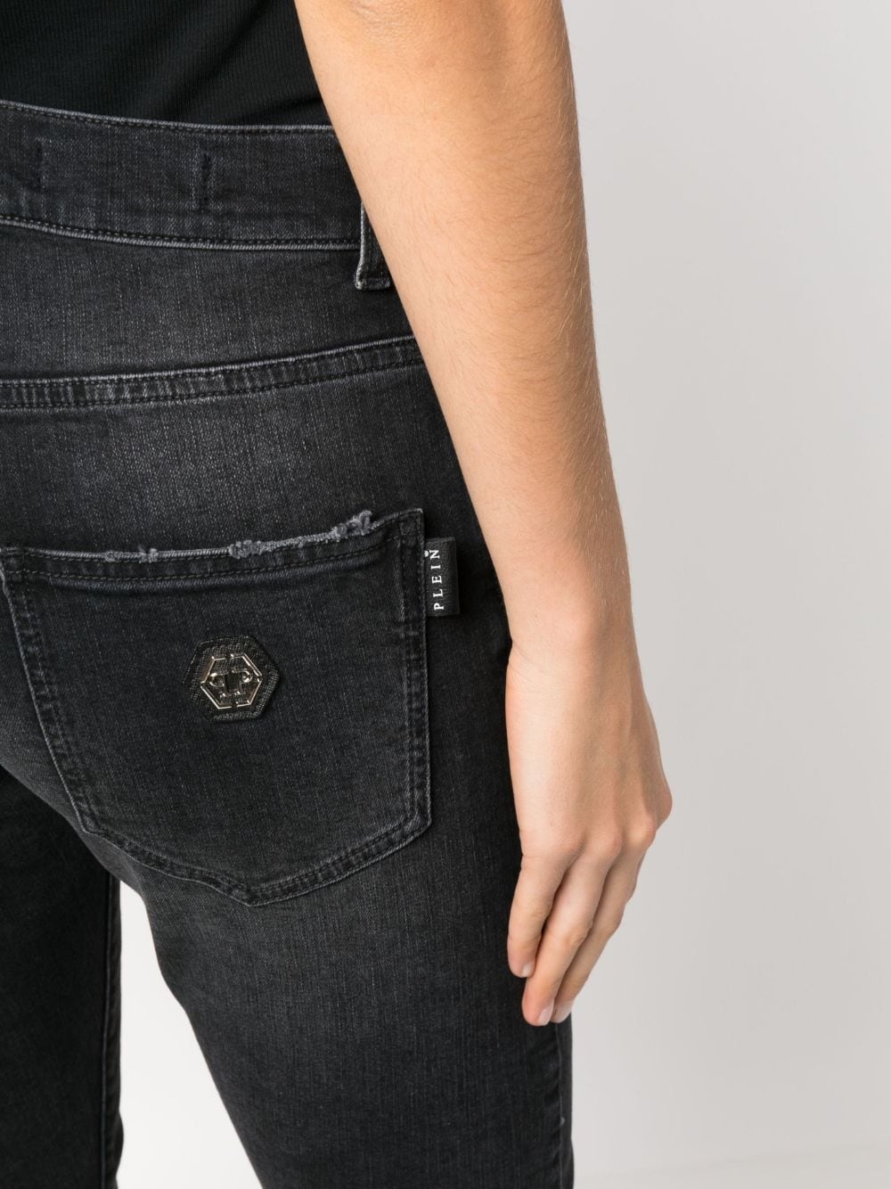 stonewashed straight-leg jeans - 5