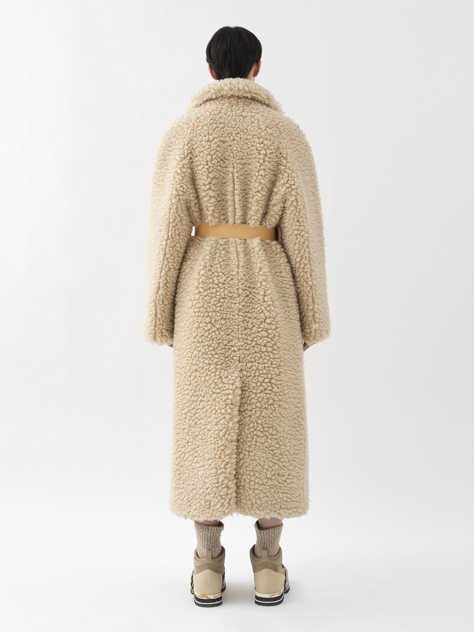 BELTED COCOON COAT - 4