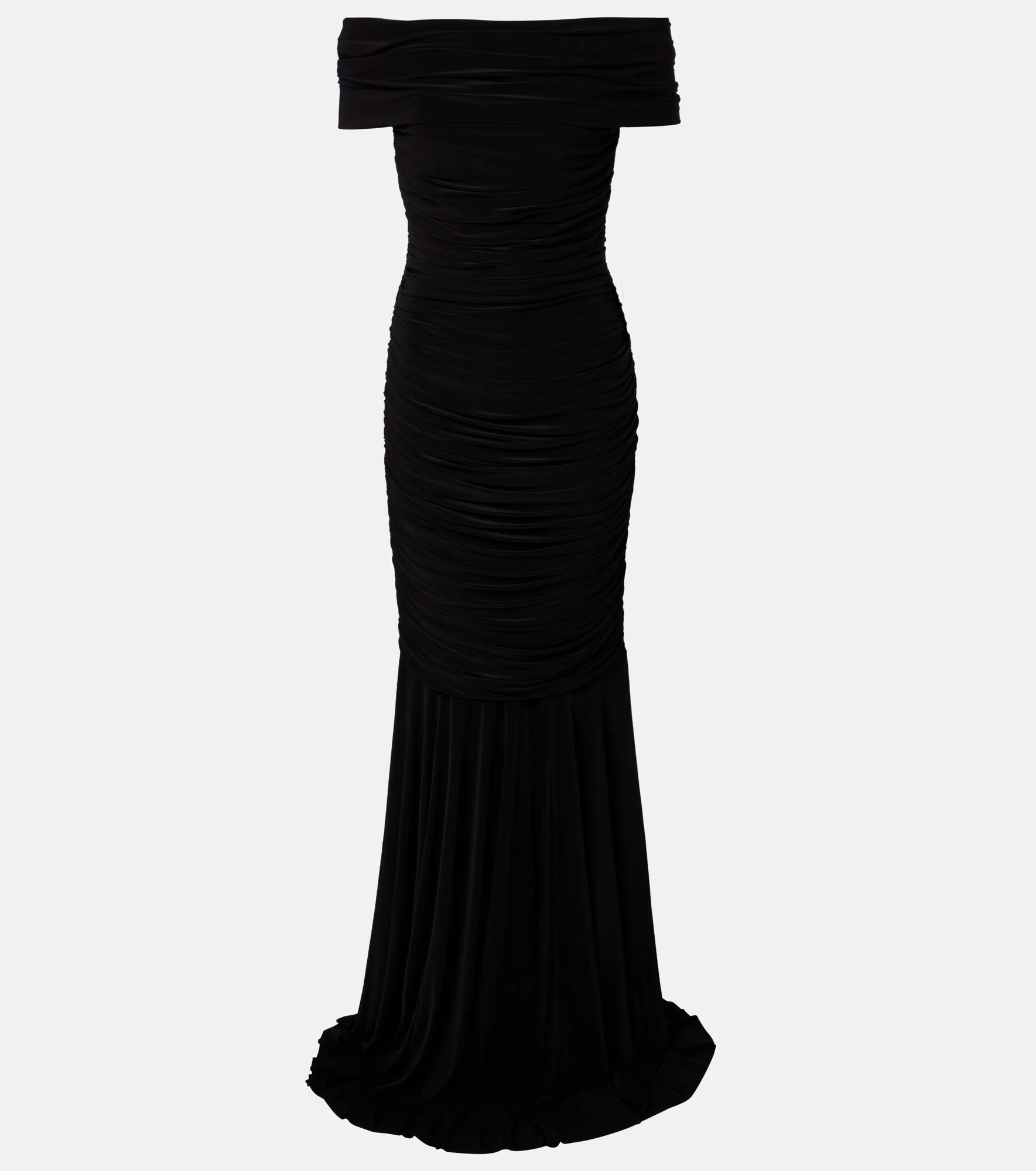 Off-shoulder ruched jersey gown - 1