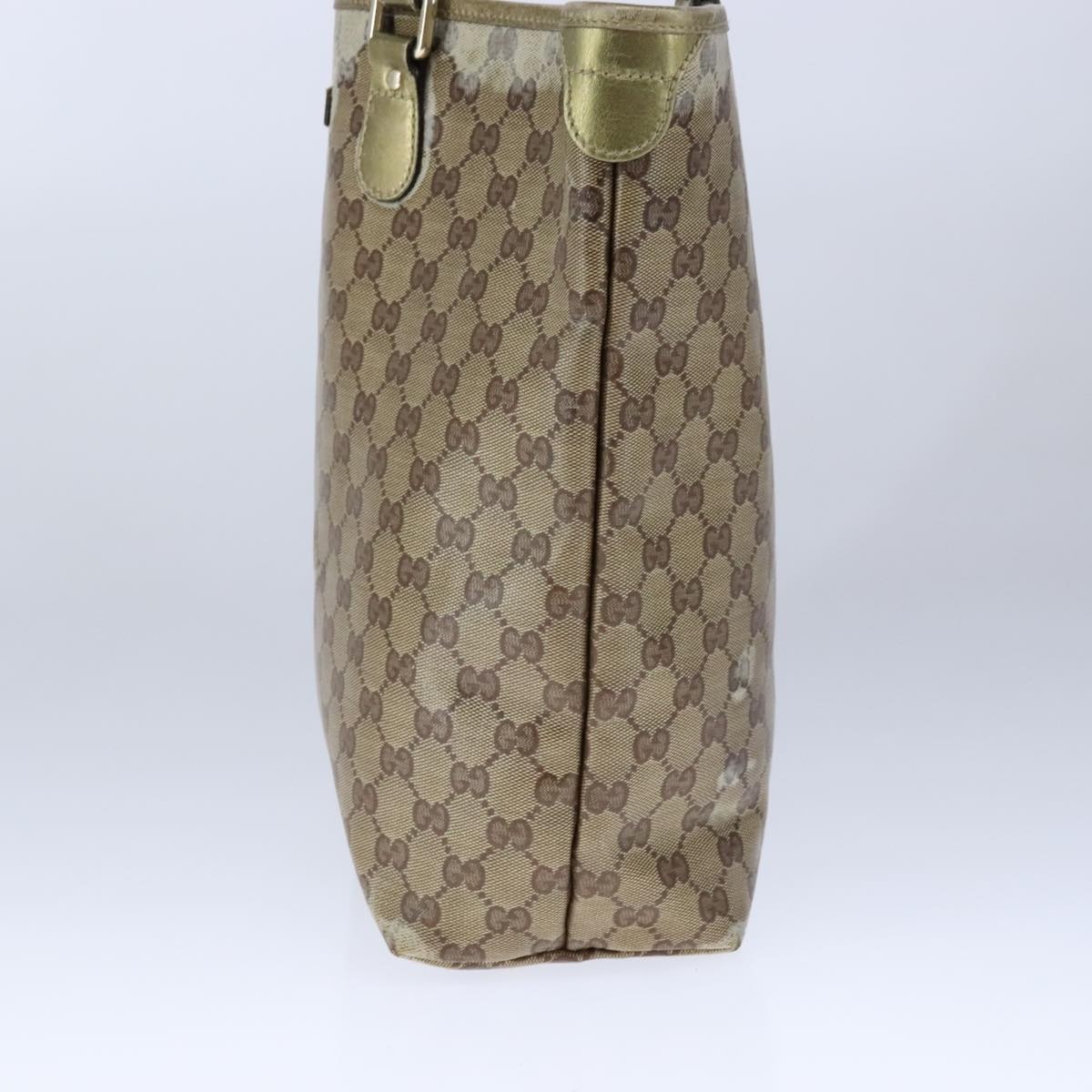 GUCCI GG Crystal Tote Bag Coated Canvas Beige Gold - 4