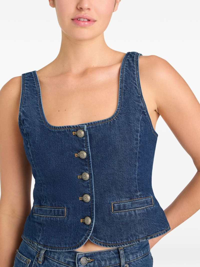 Rowena button-up denim top 5
