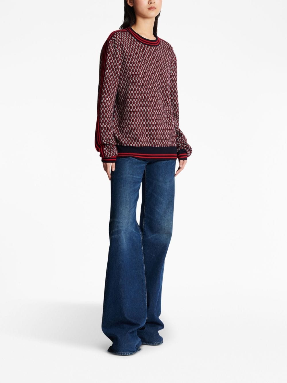 monogram check-pattern jumper - 3