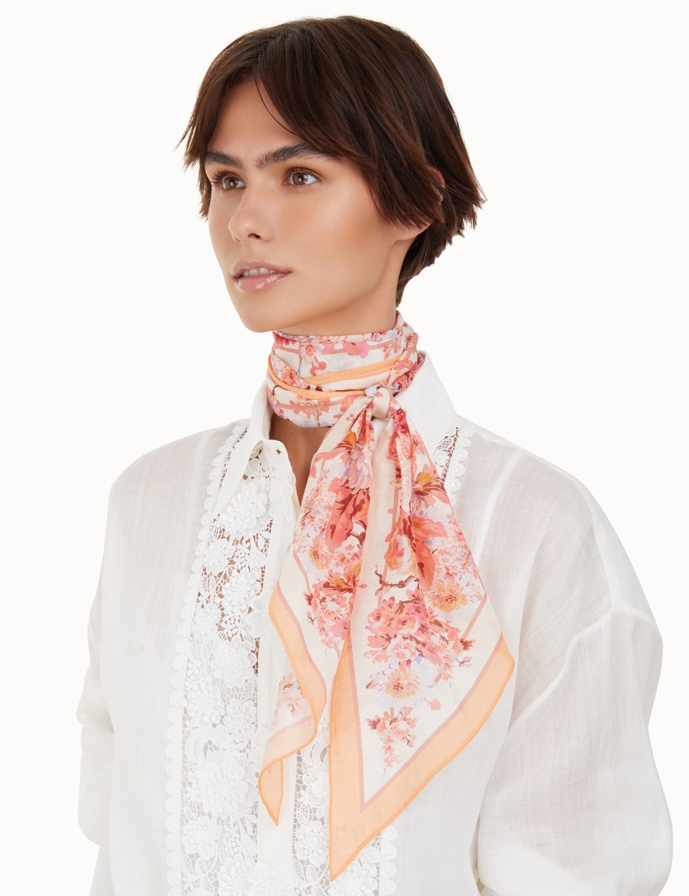 SILK COTTON NECK SCARF - 2