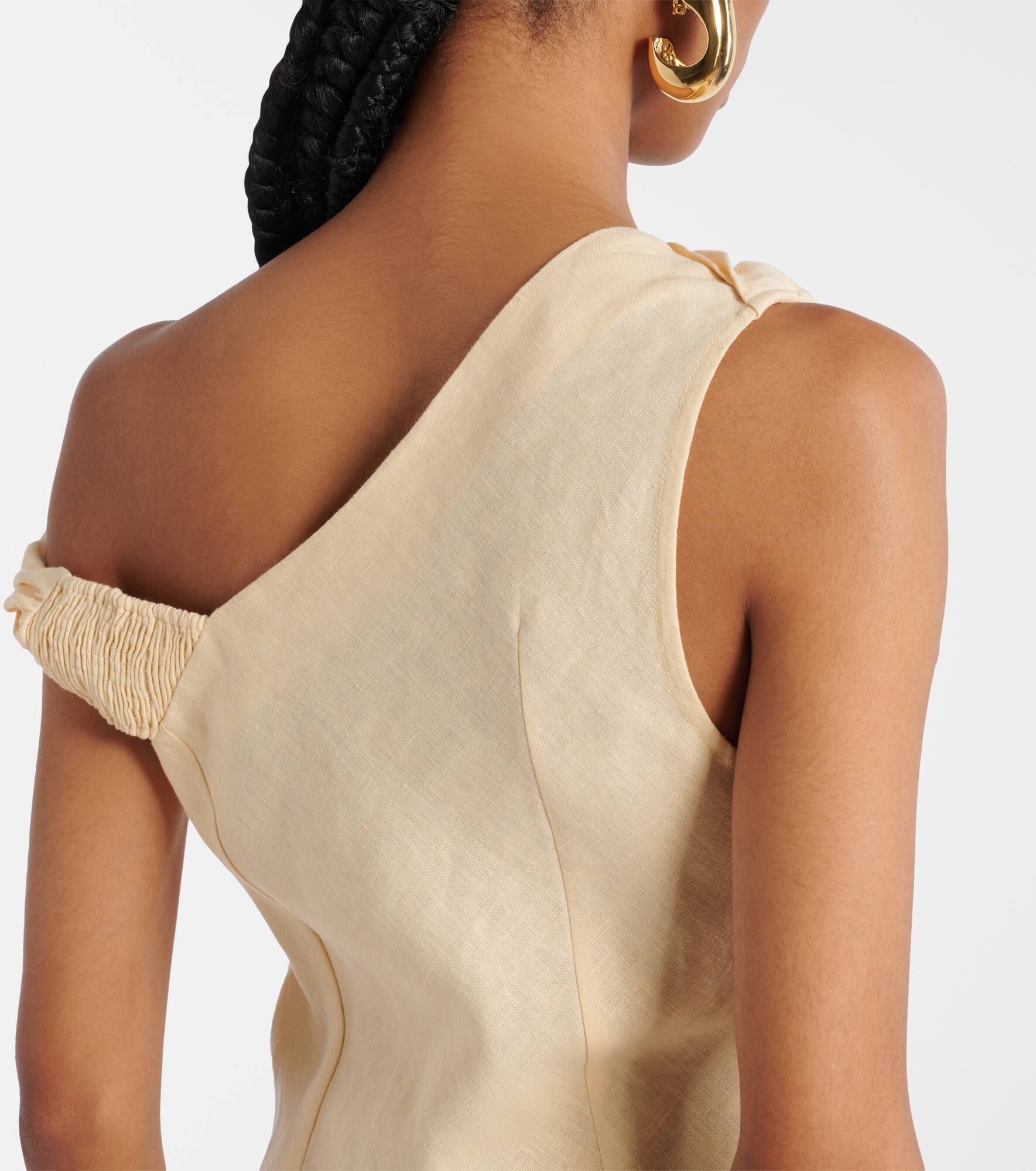 Asymmetric linen minidress - 6