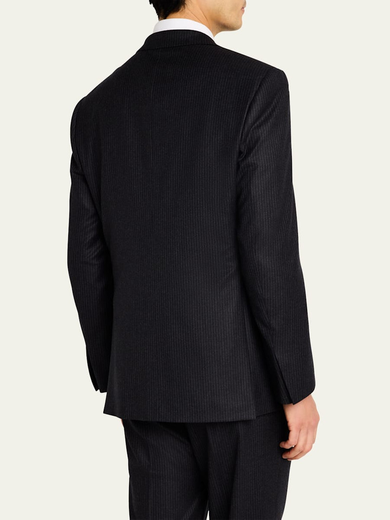 Men's Brun Pinstripe Escorial Wool Suit 5
