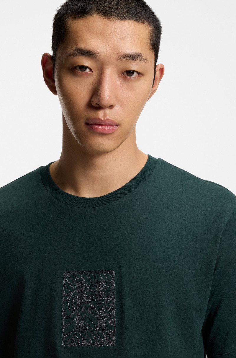 EMBROIDERED-ARTWORK T-SHIRT IN COTTON JERSEY 3