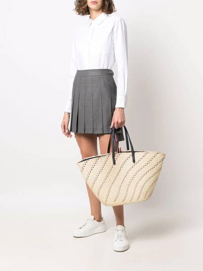 Thom Browne RWB stripe-embroidered tote bag outlook