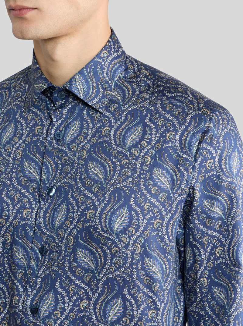Etro SHIRT IN COTTON SATIN WITH PAISLEY FOLIAGE MOTIF outlook