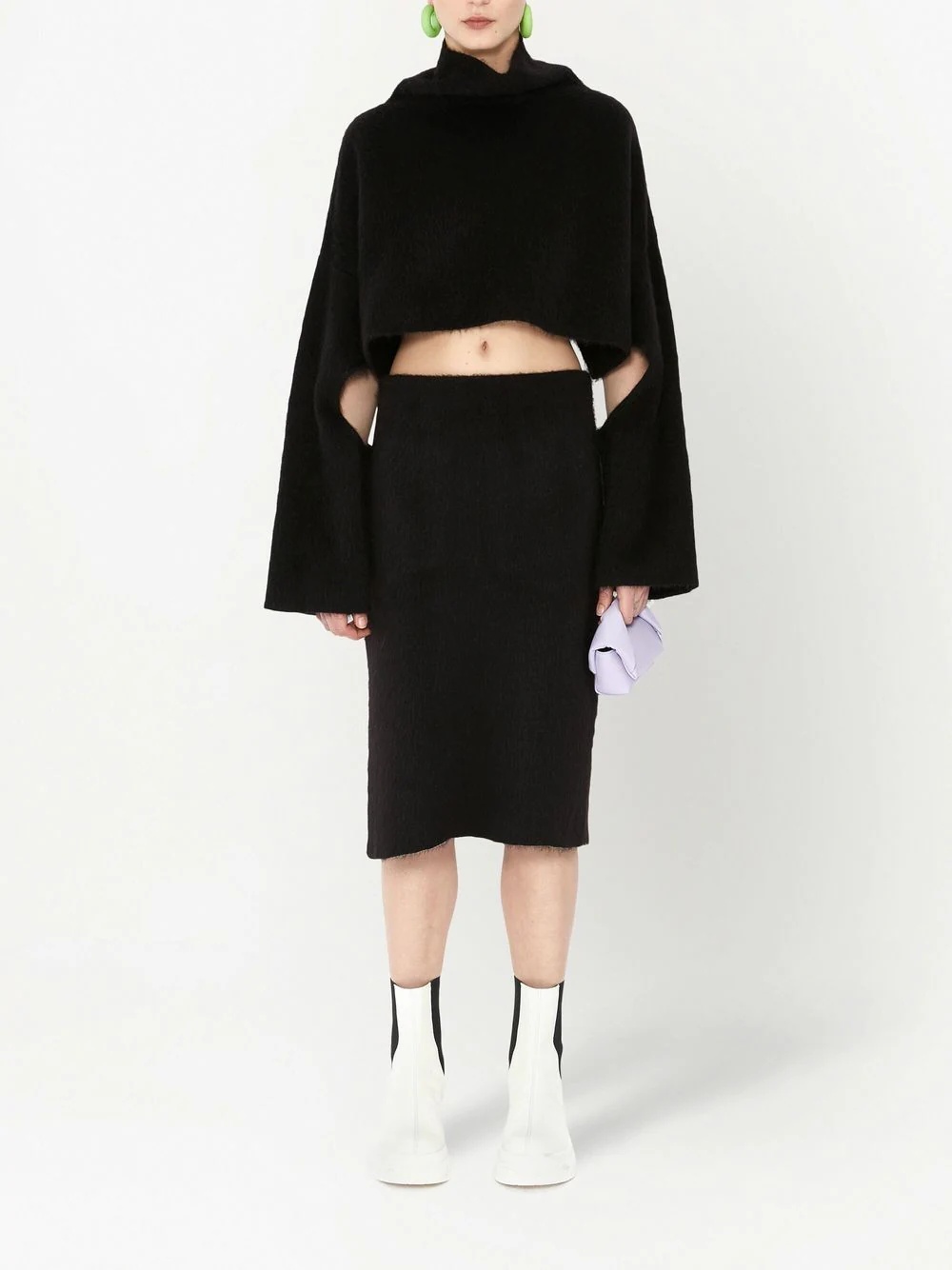 cut-out oversized cropped jumper - 2