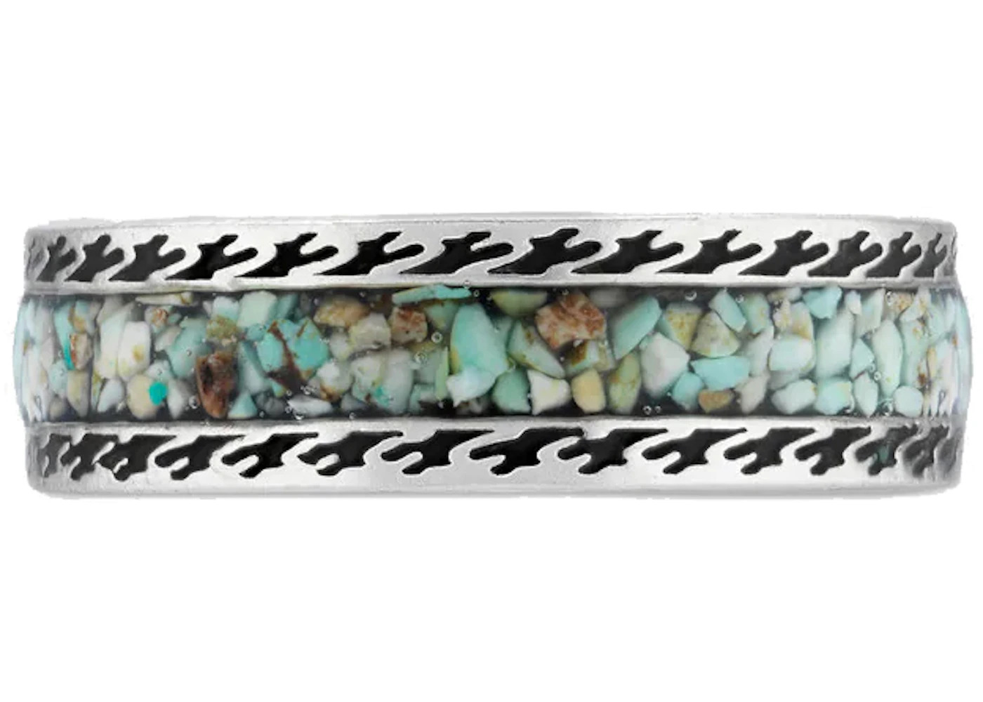 Gucci Ring With Interlocking G Silver/Brown/Turquoise - 3