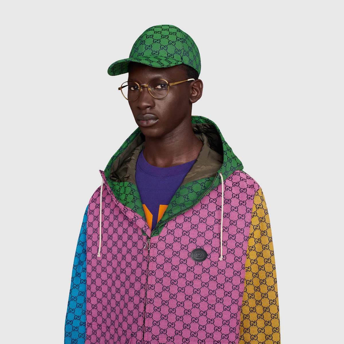 GG Multicolor canvas hooded jacket - 5