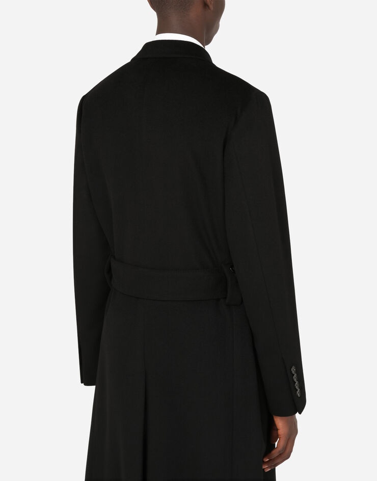 Belted double-breasted cashmere coat - 6