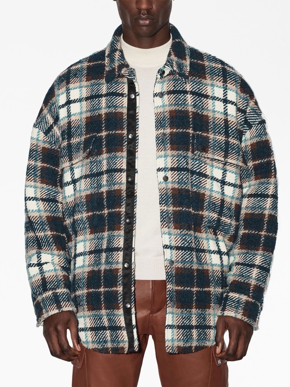 plaid organic cotton overshirt - 7